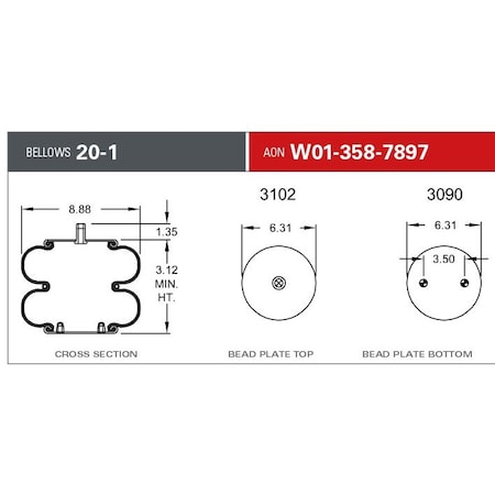 Firestone 20F1 3/4CF1/4NPT CTR 2X38BN, W013587897 W013587897